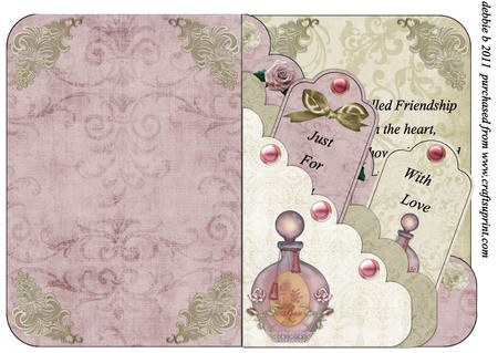 Vintage Perfume Layered Corner and Tag Card Kit