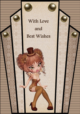A4 Beige Art Deco Card Front