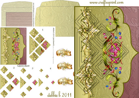 Fantasy Floral Diamond Cut Pyramid Card Kit