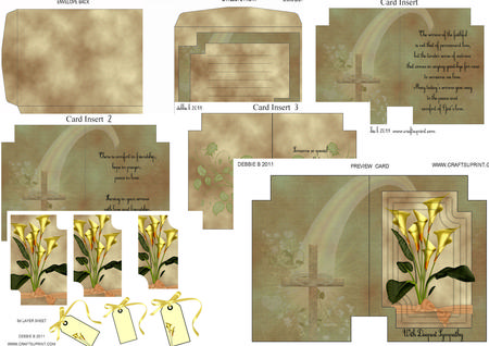 Golden Calla Lillies Sympathy Missing Corners Kit