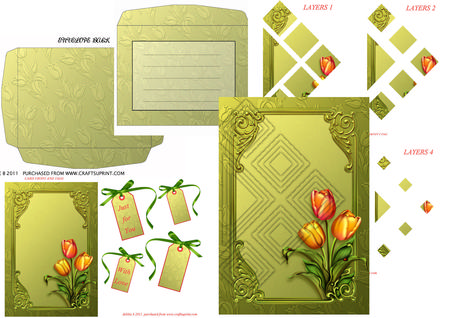 Beautiful Tulips Diamond Pyramage and Tag Kit