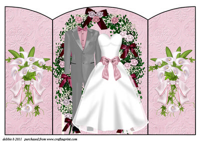 Beautiful Wedding Arched Wedding Gatefold Card