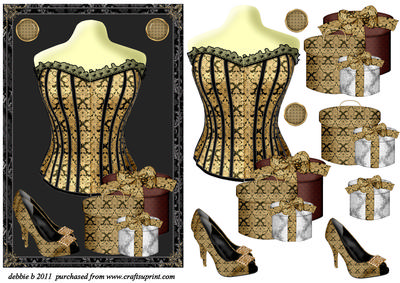 Elegant Corset in Black and Gold