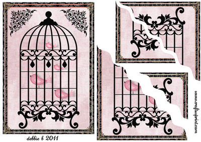 Silouette Birdcage and Little Birds