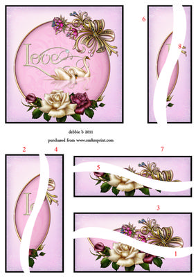 A Single Majestic Swan and Roses Wavy Edge Spiral Side Stack