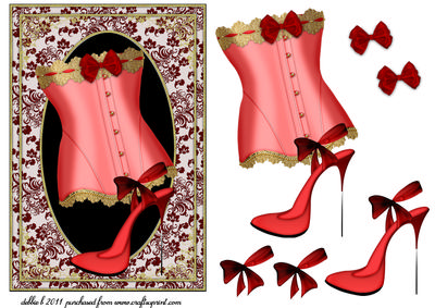 Elegant Pink and Gold Corset