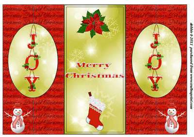 Christmas Joy Double Oval Fold Back Card