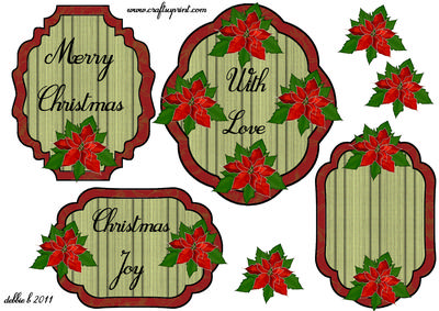 Ruby Pointsettia Christmas Mats and Toppers