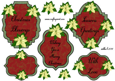 Creamy Pointsettia Christmas Mats and Toppers