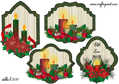 Candles and Baubles Christmas Toppers