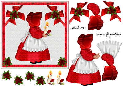 Little Christmas Suebonnet in Red