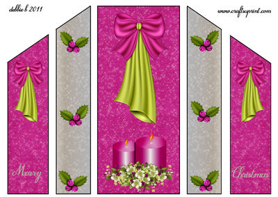 Christmas Theatre Fold in Pink and Lime