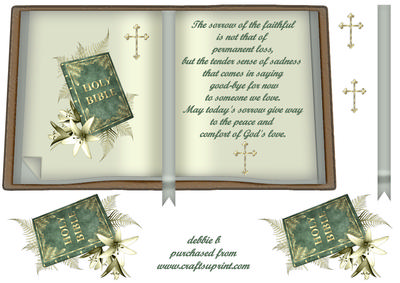 Holy Bible and Lilys Open Book Sheet