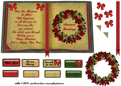 Christmas Wreath Open Book Sheet
