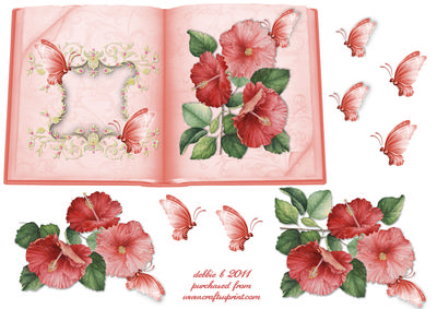 Pretty Pink Pansies for You Open Book Sheet