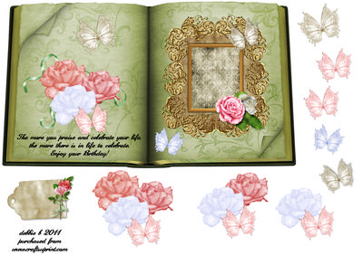 Antique Roses and Lace Butterflies