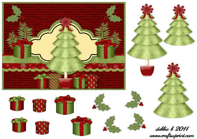 Christmas Holly, Gifts and Tree