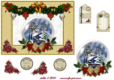 Festive Snow Globe and Poinsettia