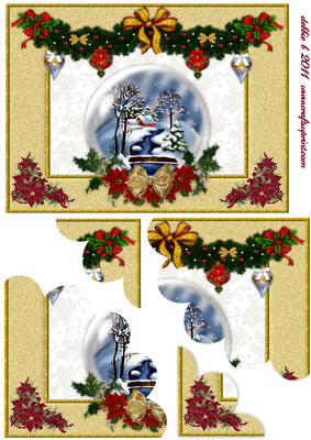 Festive Snow Globe and Poinsettia Petal Stacker