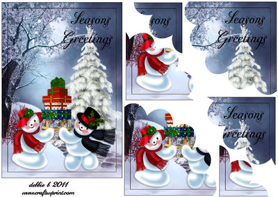 Snow Couple with Presents Petal Stacker