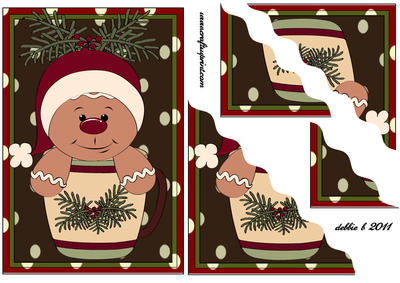 Little Christmas Buddy in a Cup Wavy Corner Stacker