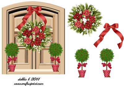 Christmas Door and Wreath