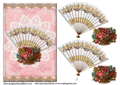 Laugh Live Love Floral Fan