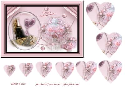 Pink Anniversary Heart Pyramid