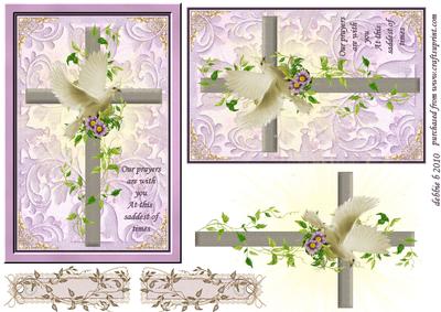 Dove and Cross Sympathy Card