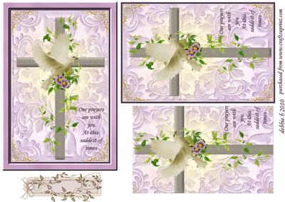 Cross and Dove Pyramid Sympathy Card
