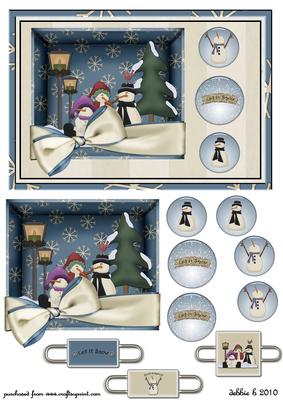 Snowman Family Shadowbox
