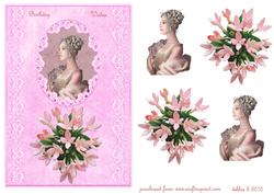Pink Lace Framed Lady