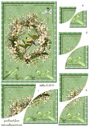 Bird in a Wreath Rounded Corner Stacker
