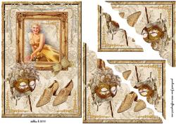 Framed in Gold Scallop Edged Corner Stacker