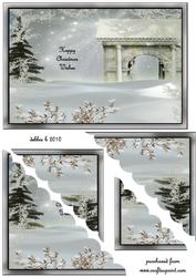 Beautiful Winter Scene Scallop Corner Stacker