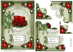 Red Xmas Candles Petal Stacker