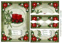 Pointsettia Candles Wavy Side Stacker