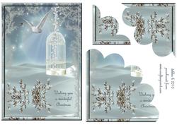 Silvery Images of Christmas Shell Edge Corner Stacker