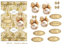 Gold Christmas Cracker Shaped Card