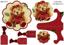 Little Holly Bear Scalloped Plate and Stand