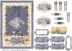 Blue & Cream Floral Vintage Quick Card