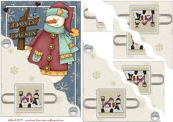 Frosty Friends Jolly Snowman Wavy Corner Stacker