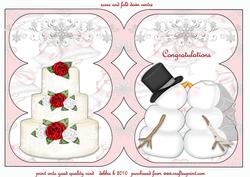 A Winters Wedding Triple Arch Card