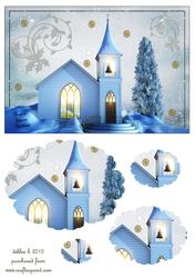 Christmas Church Oval Shaped Pyramid