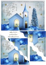 Christmas Church Wavy Corner Stacker