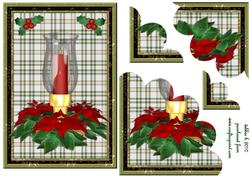 Christmas Candle and Pointsettia Petal Corner Stacker
