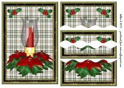 Christmas Candle with Pointsettia Wavy Side Stacker