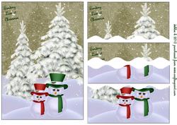 2 Little Snowmen Wavy Side Stacker