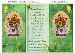 Birthday Flowers Double Oval Fold Back Card