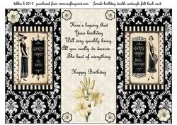 Vintage Black & White Double Fold Back Card